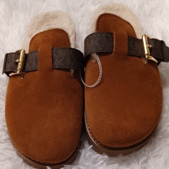 MICHAEL Michael Kors Judd Closed Toe Suede Lug Sole Slides Slippers NEW SZ 7 - Picture 3 of 6